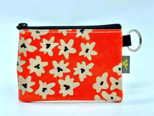 Coin Purse in Orange Flowers