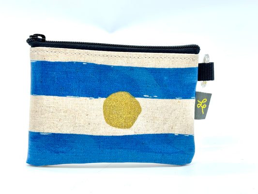 Coin Purse in Blue Stripes