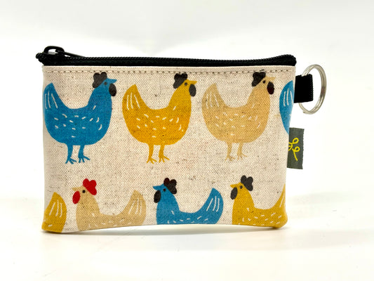 Coin Purse in Chicken Print