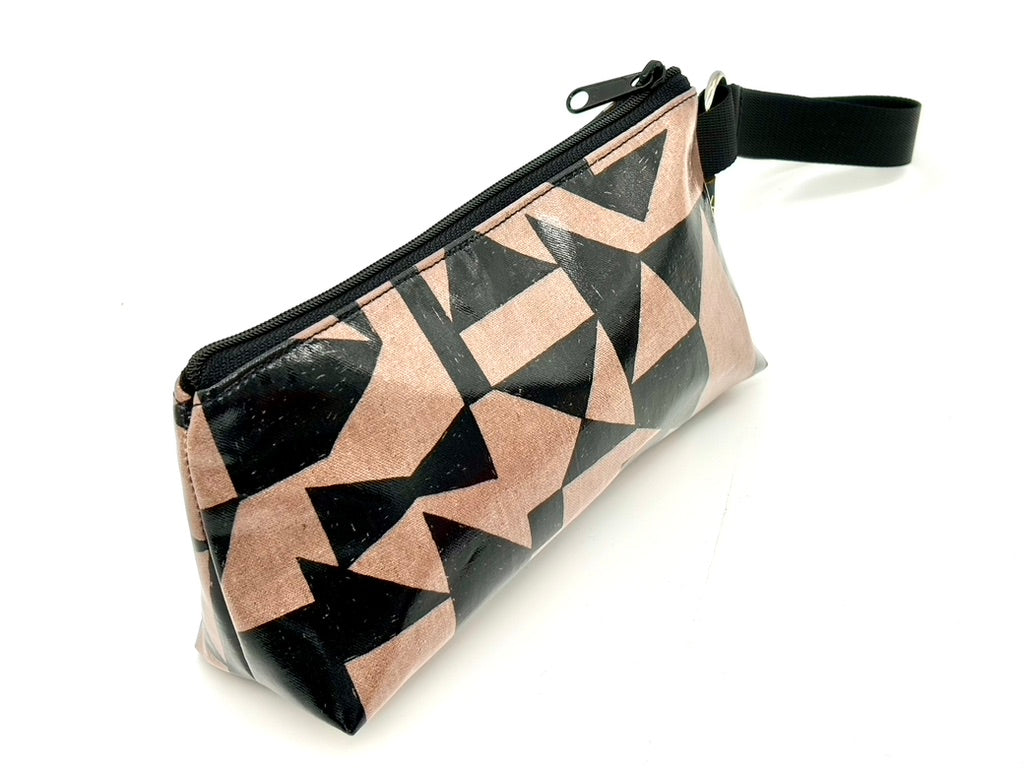 Medium Makeup Bag in Brown and Black graphics