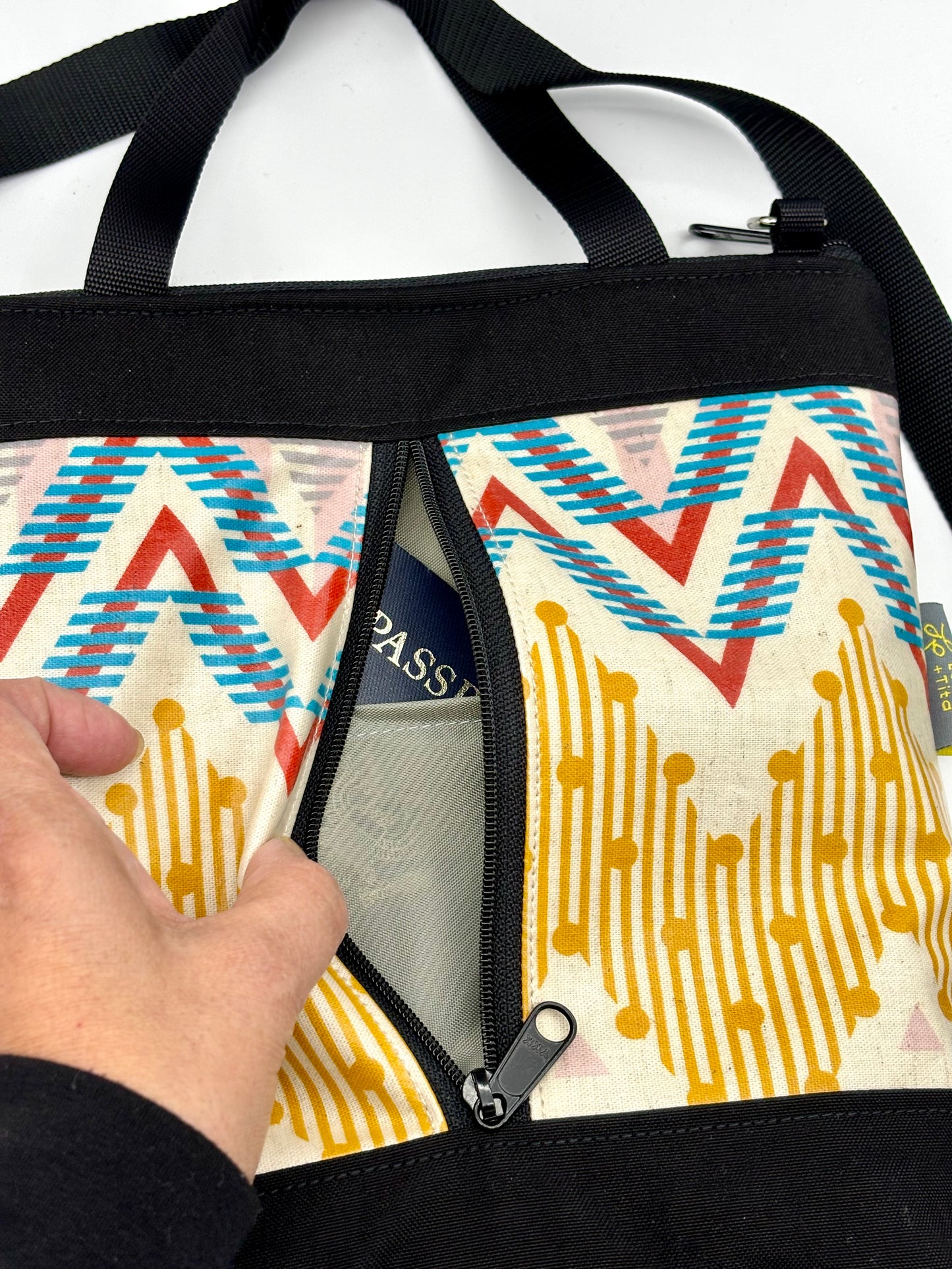 Backpack/Crossbody in Yellow Chevron