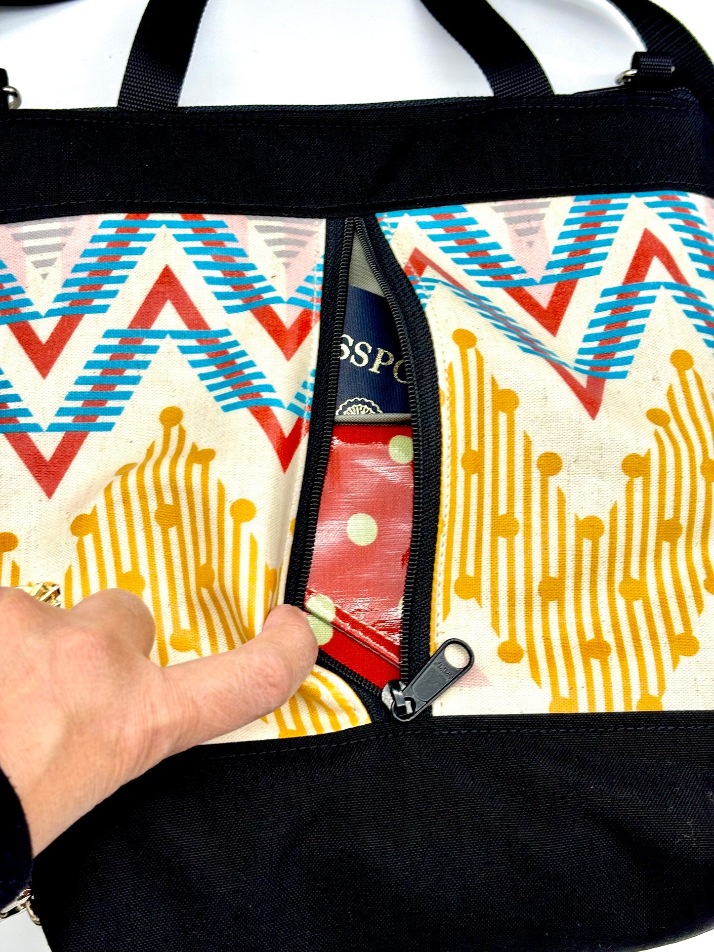 Backpack/Crossbody in Yellow Chevron