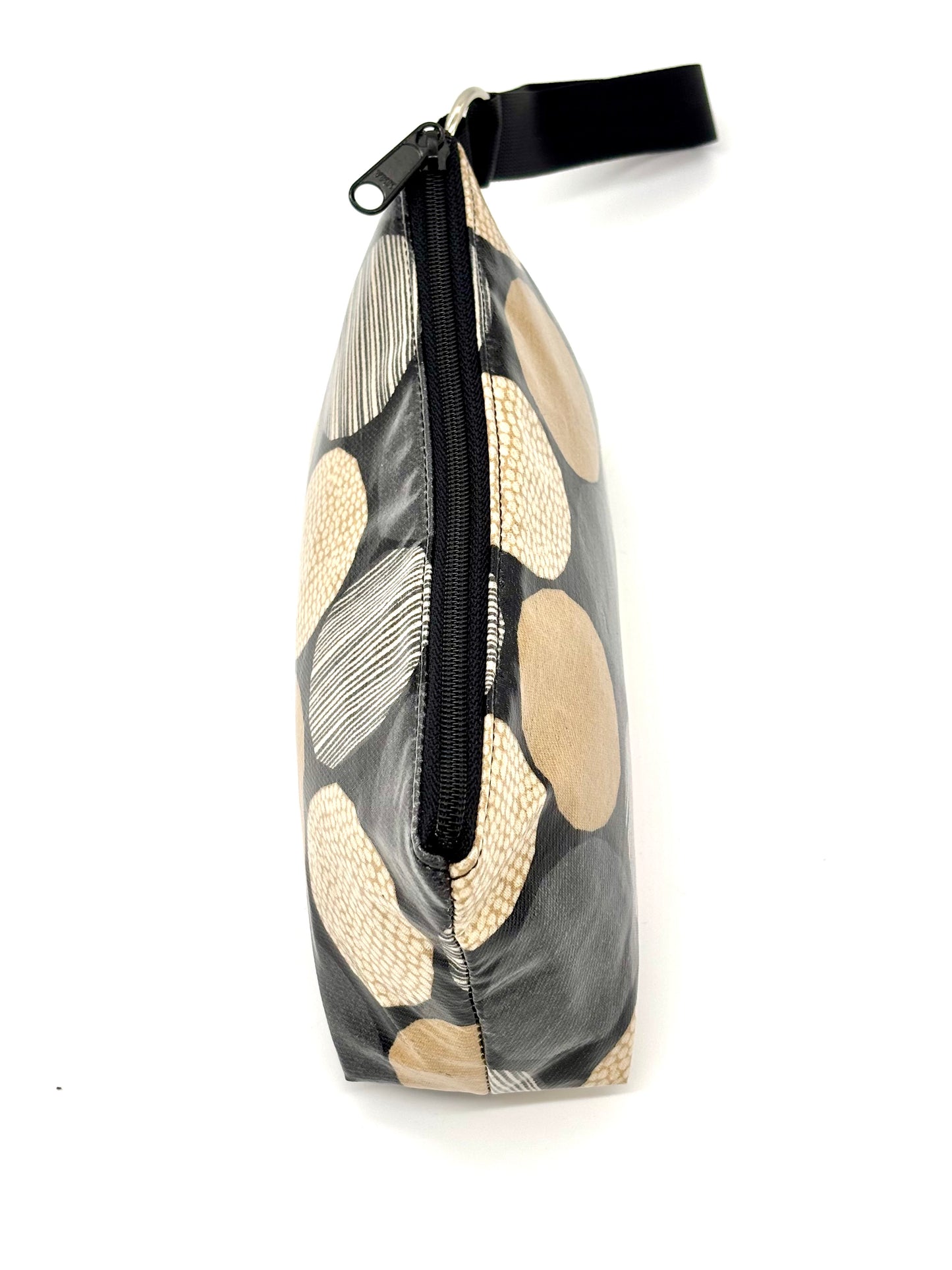 Medium Makeup Bag in Rounds mauve & cream