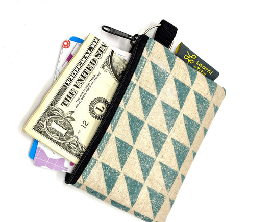 Coin Purse in Green Angles