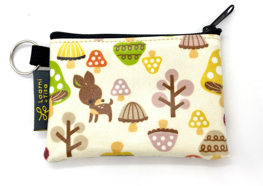Coin Purse in Green Mushrooms