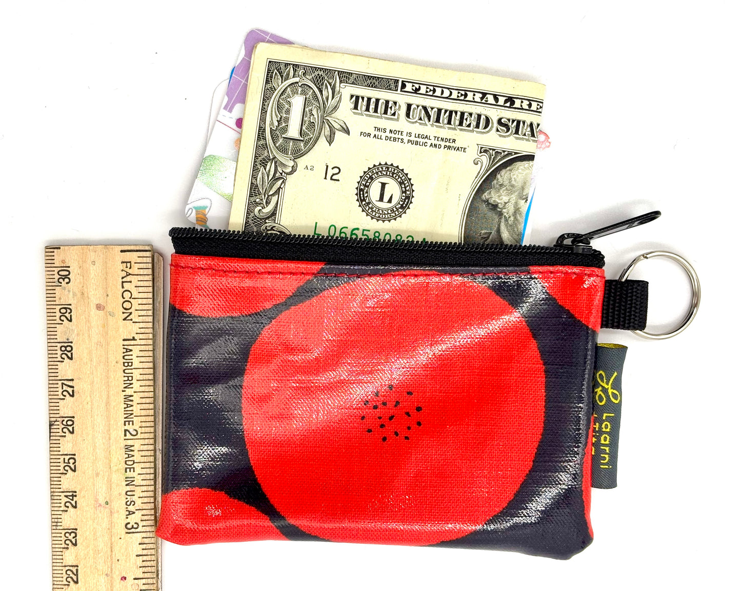 Coin Purse in Red Round with dots
