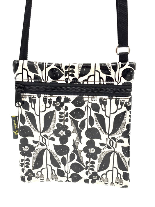 Small Travel Purse in Botanical Black & White