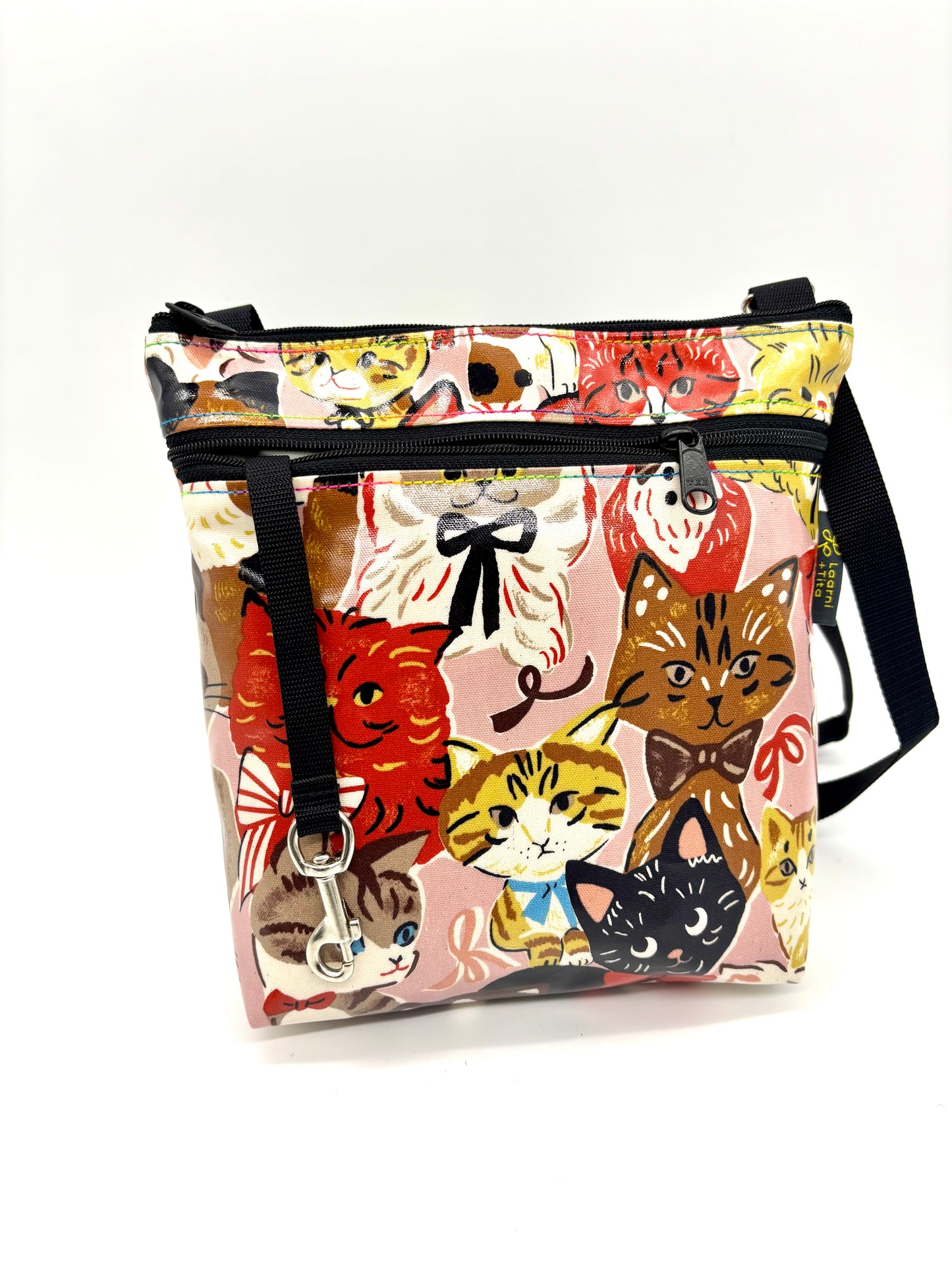 Medium Travel Purse in Multi Cats
