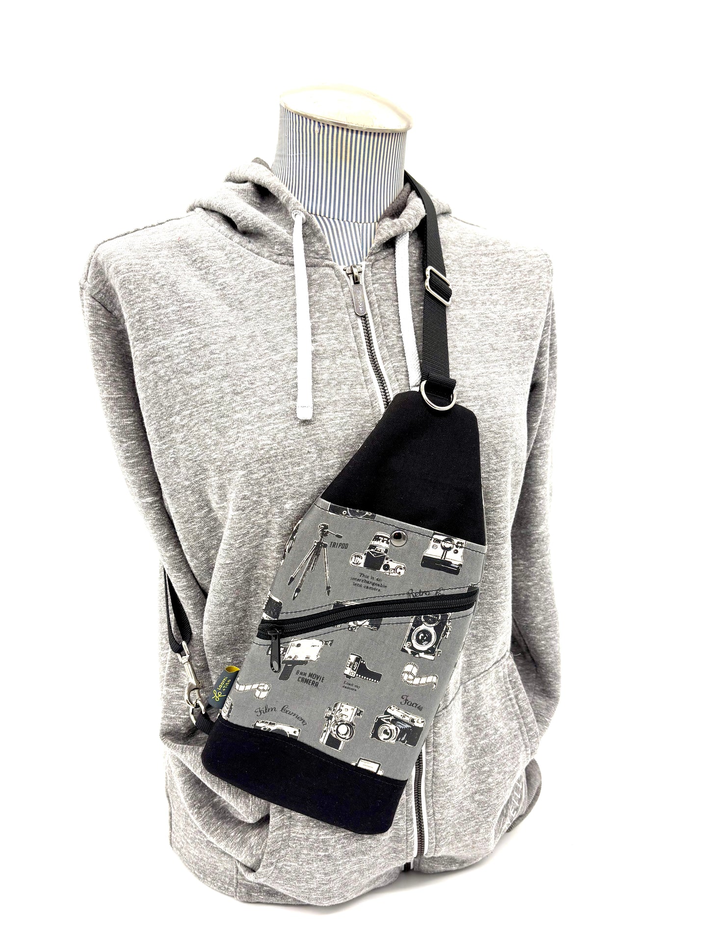 Travel Sling in Vintage Cameras Gray