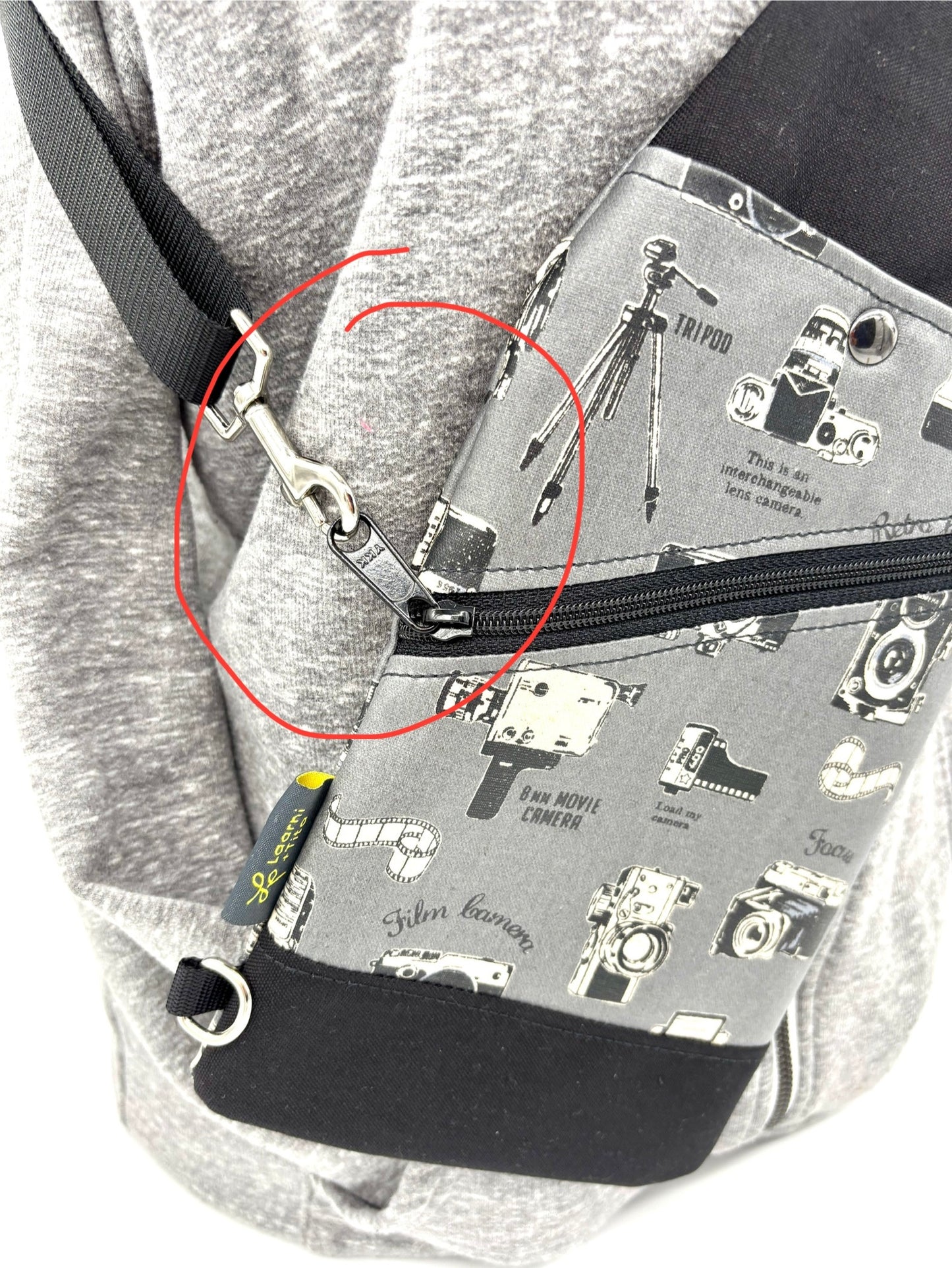 Travel Sling in Vintage Cameras Gray