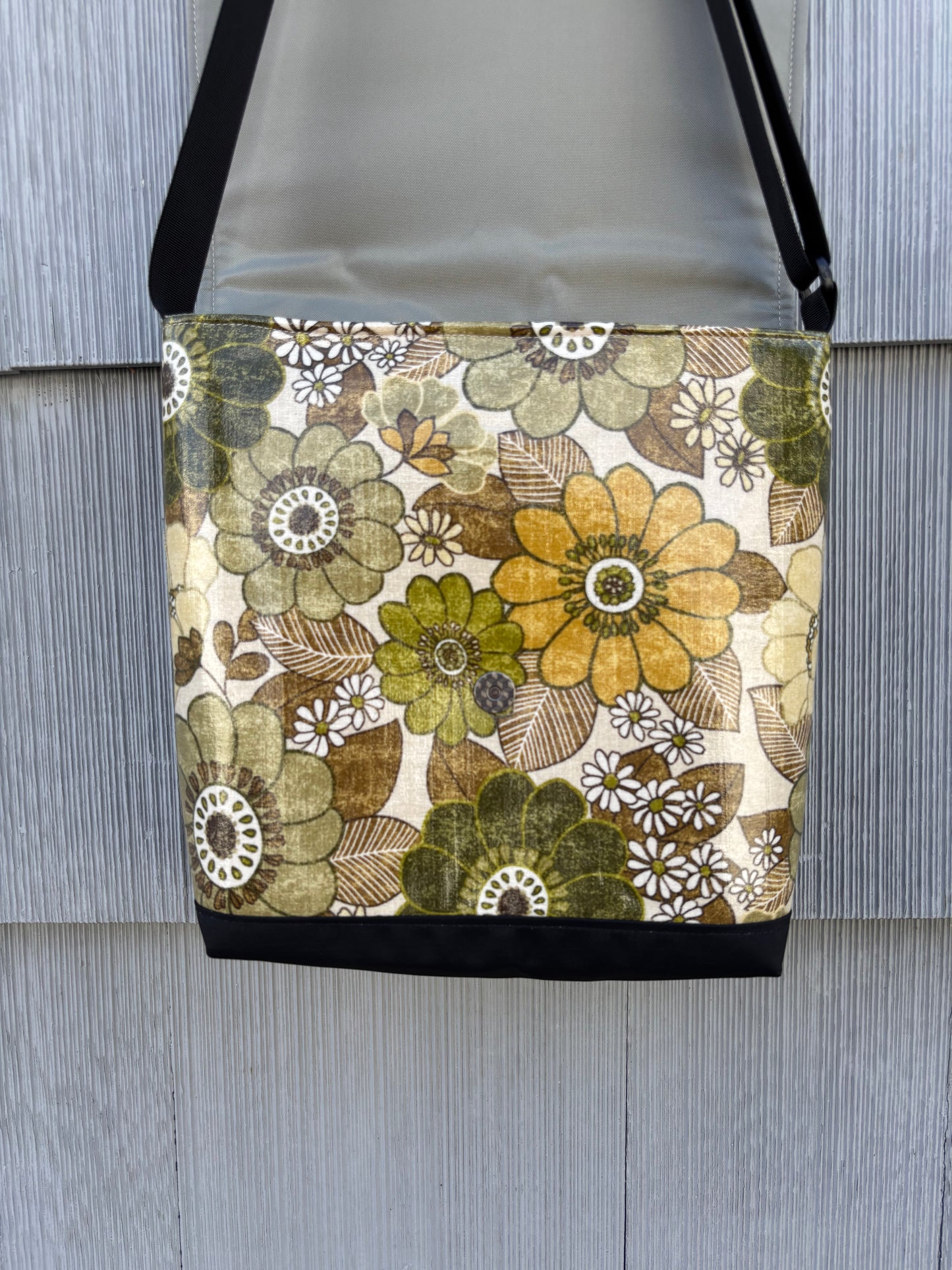 Tall Messenger Bag in Vintage Floral Green