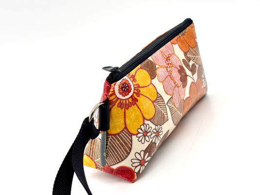 Medium Makeup Bag in Vintage Floral Orange