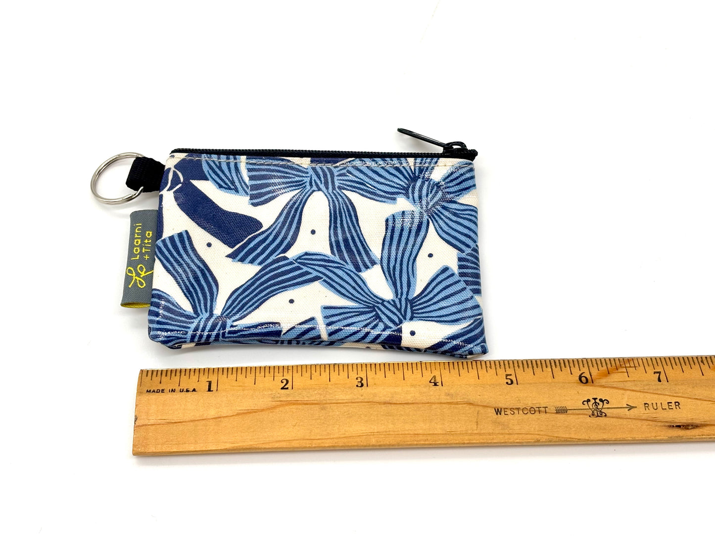 Coin Purse in Blue Bows