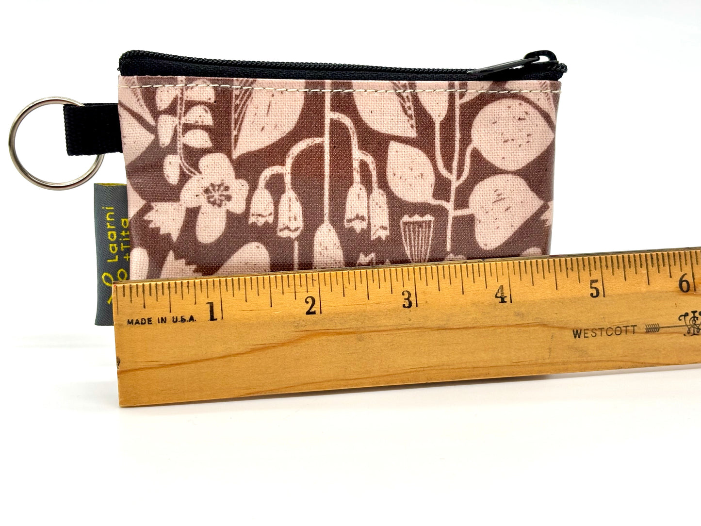 Coin Purse in Botanical Pink Mauve