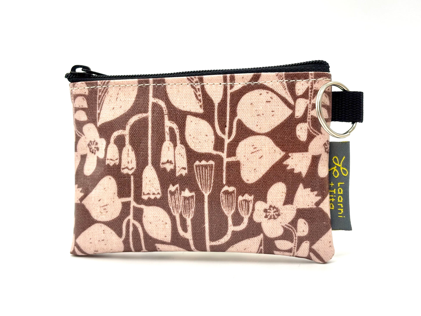 Coin Purse in Botanical Pink Mauve