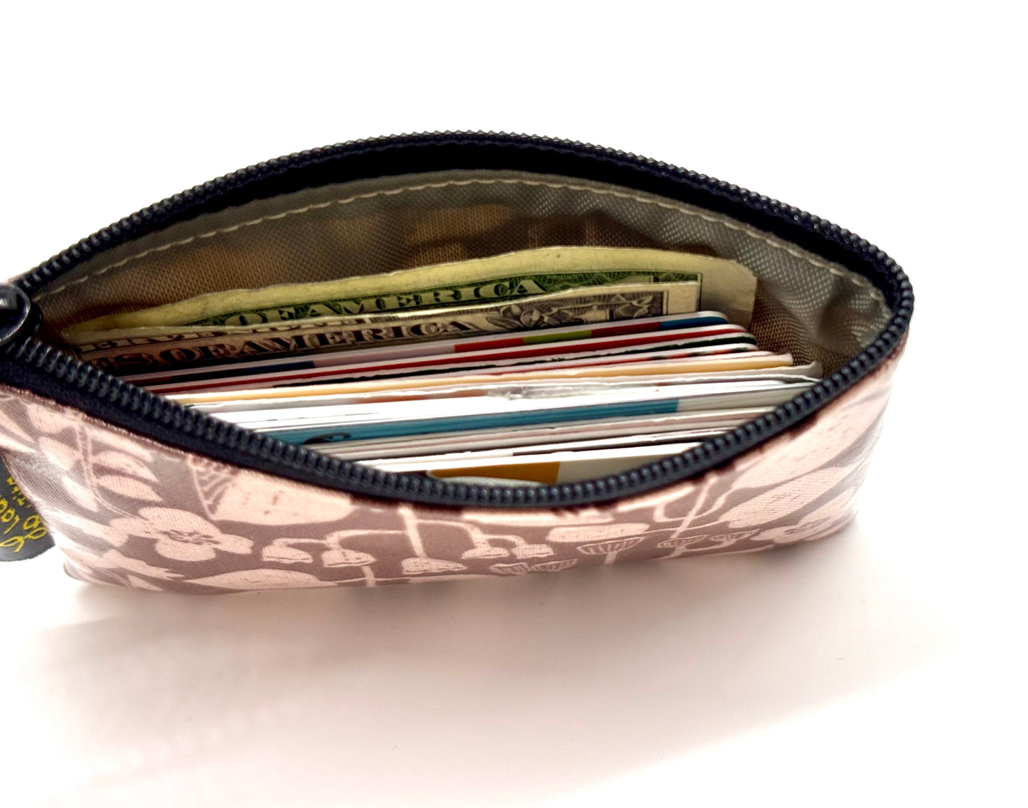 Coin Purse in Botanical Pink Mauve