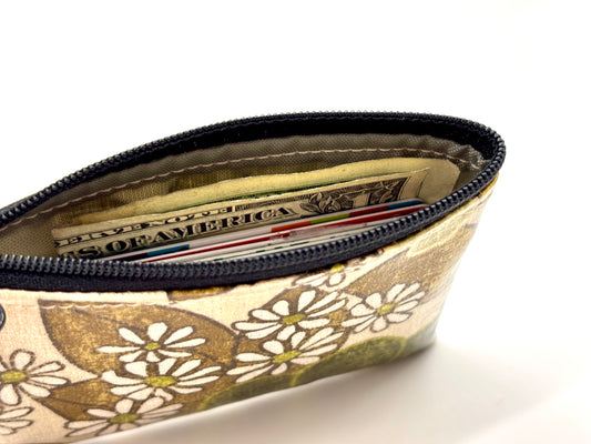 Coin Purse in Vintage Floral Green