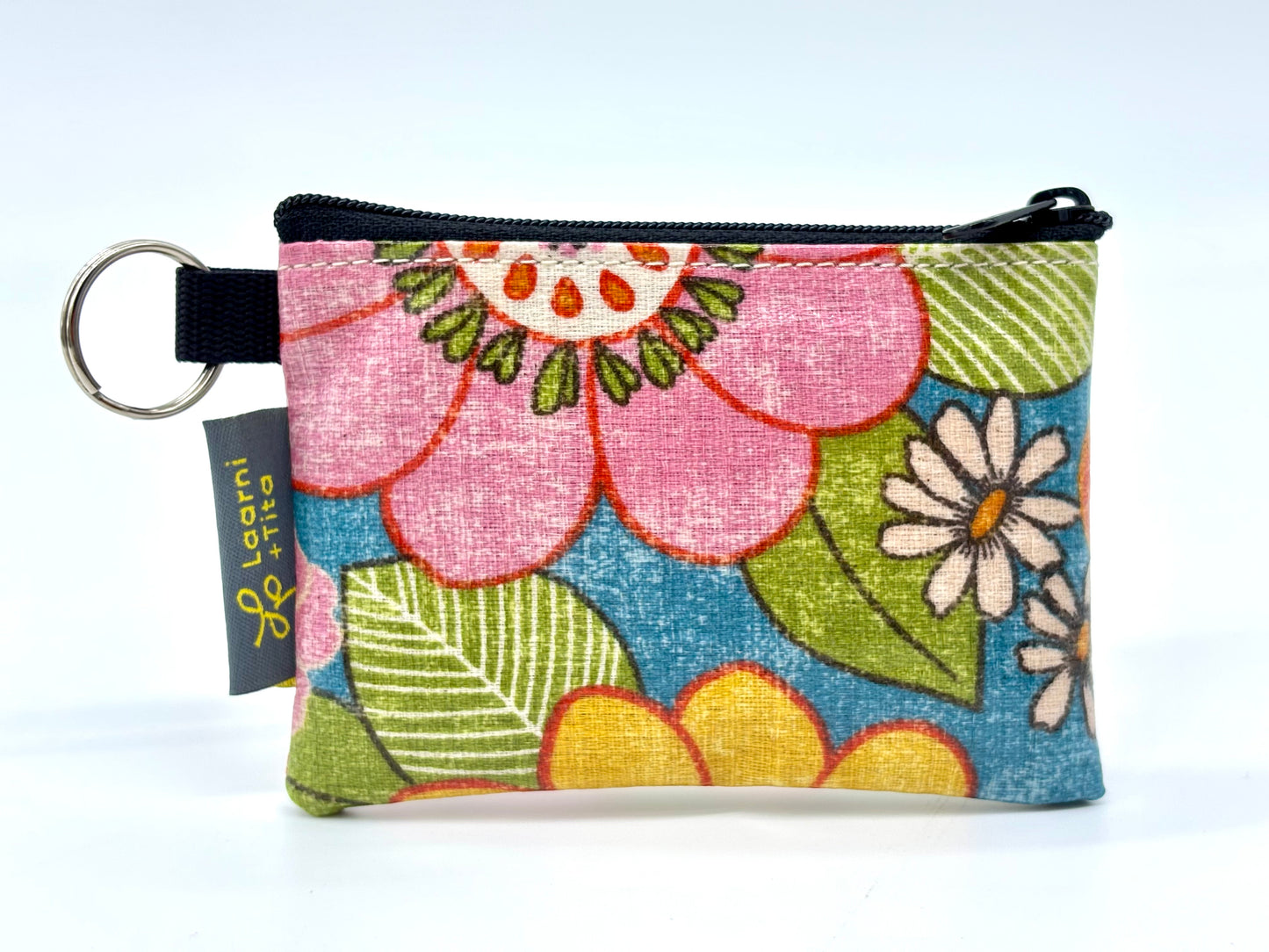 Coin Purse in Vintage Floral Pink