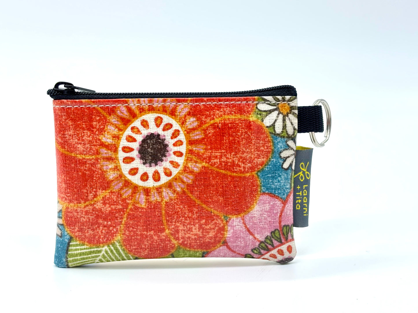 Coin Purse in Vintage Floral Pink