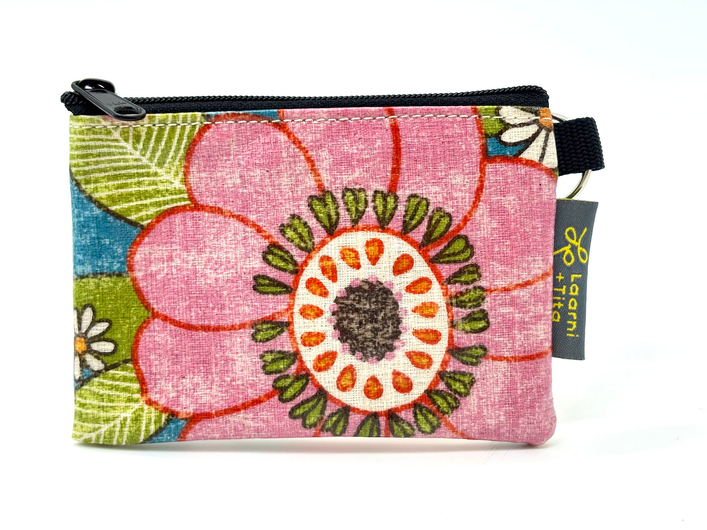 Coin Purse in Vintage Floral Pink
