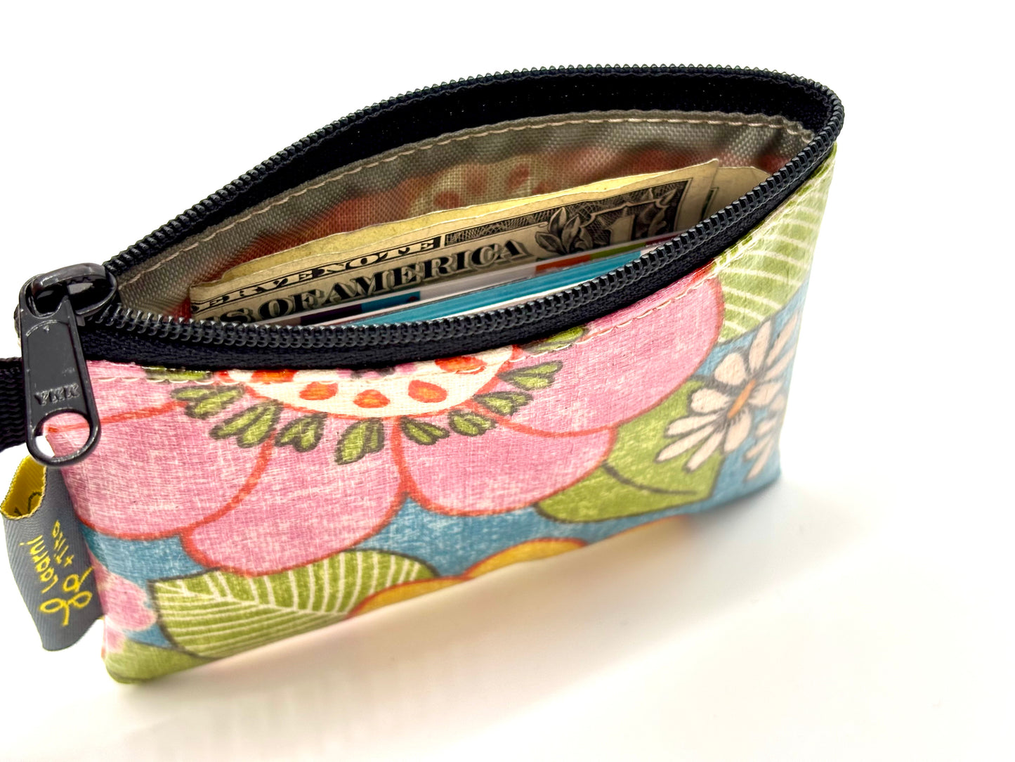 Coin Purse in Vintage Floral Pink