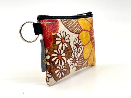Coin Purse in Vintage Floral Orange