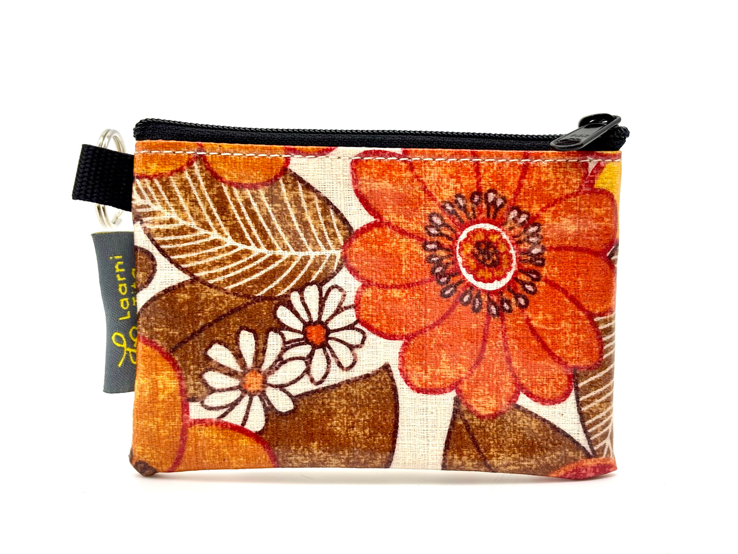 Coin Purse in Vintage Floral Orange