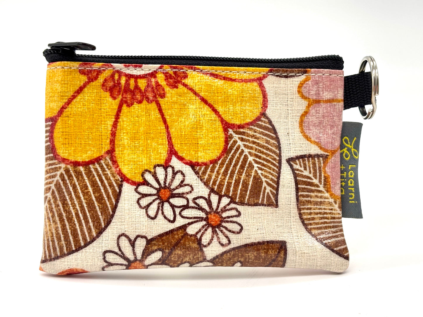 Coin Purse in Vintage Floral Orange