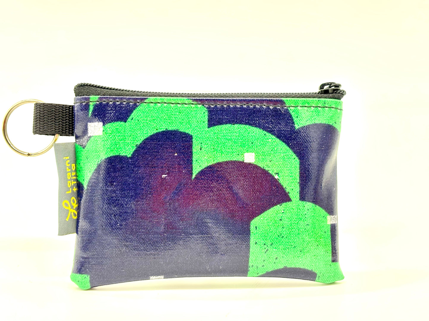 Coin Purse in Blue/Green Graphics