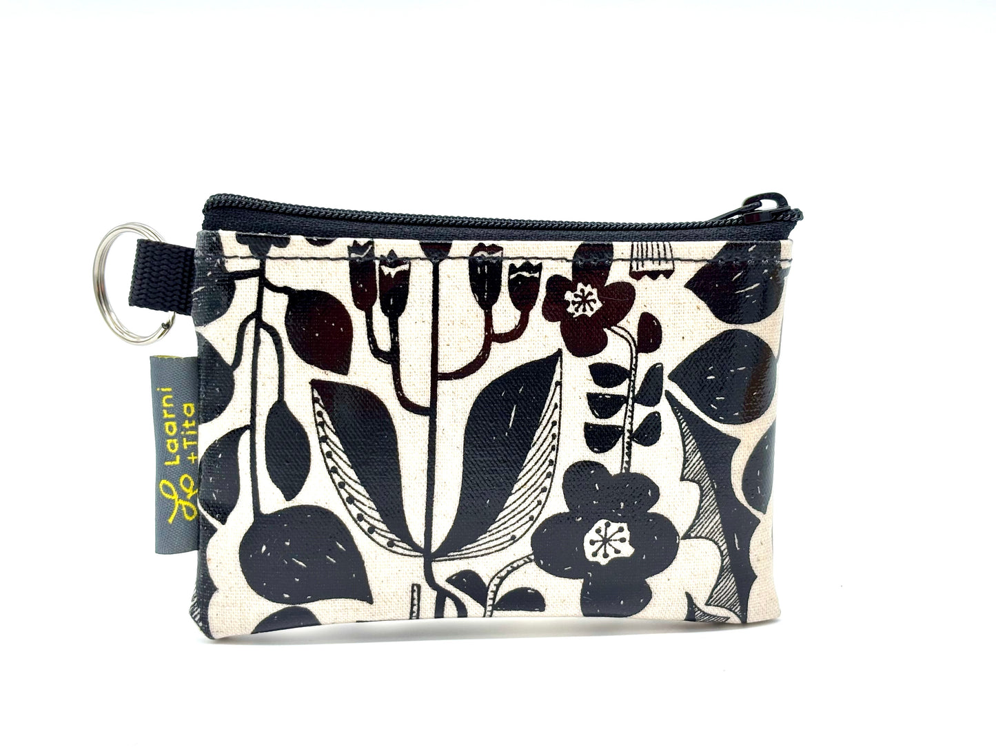 Coin Purse in Botanical Black
