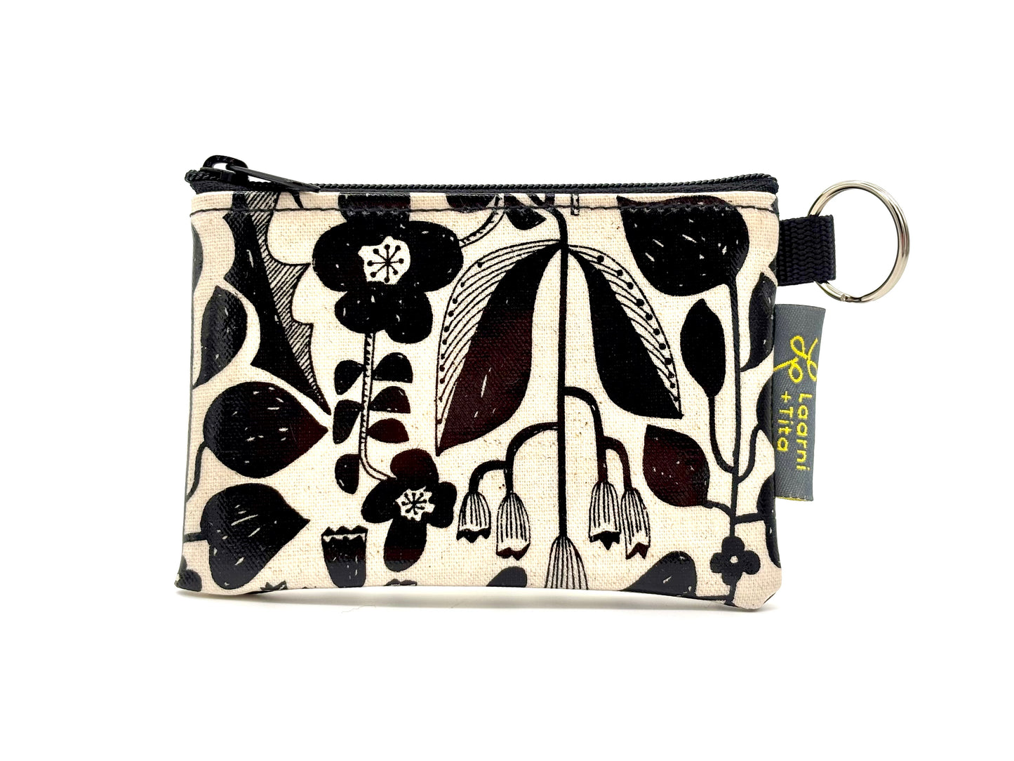 Coin Purse in Botanical Black