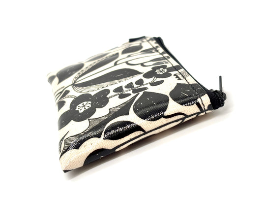 Coin Purse in Botanical Black