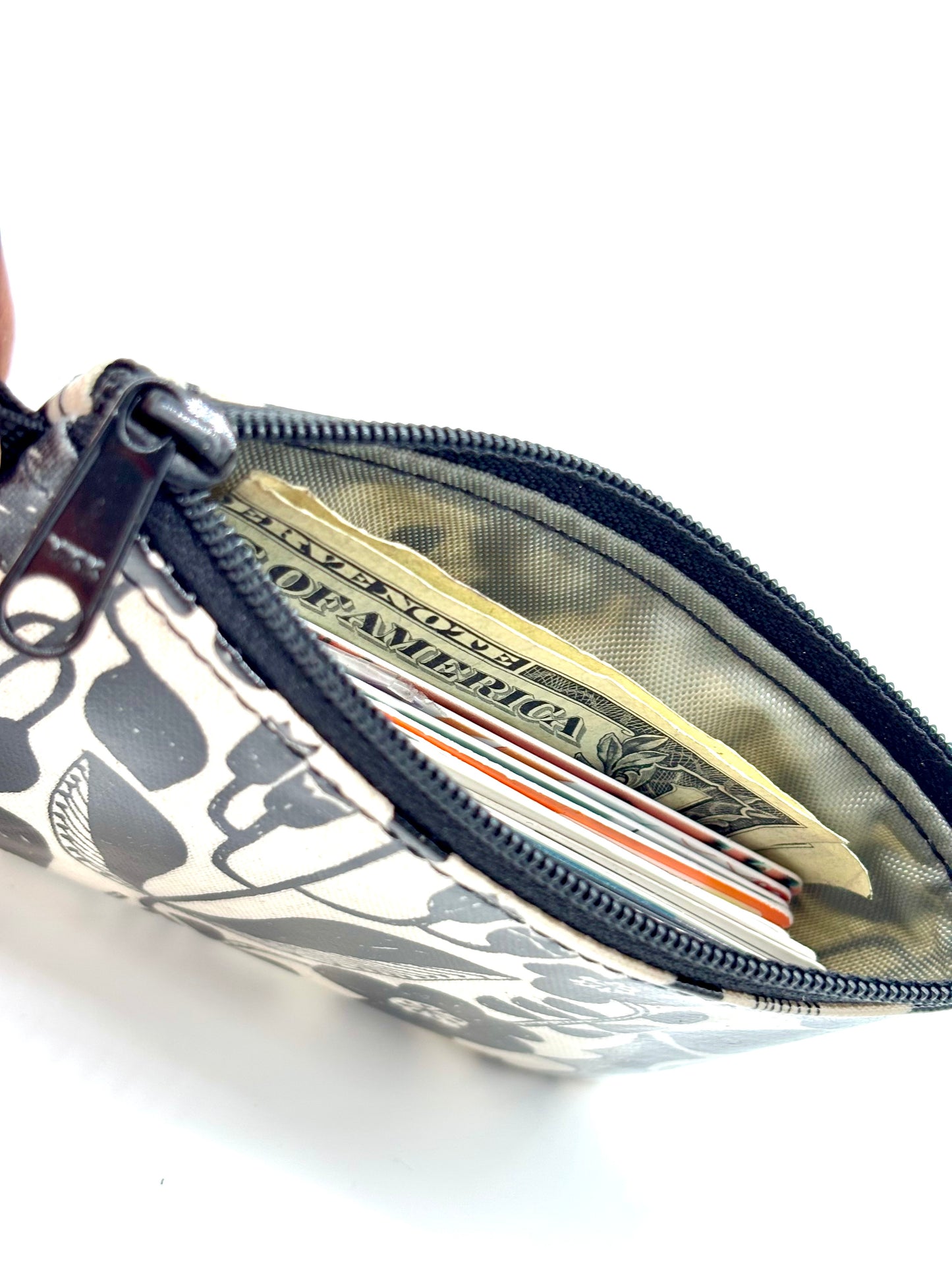 Coin Purse in Botanical Black