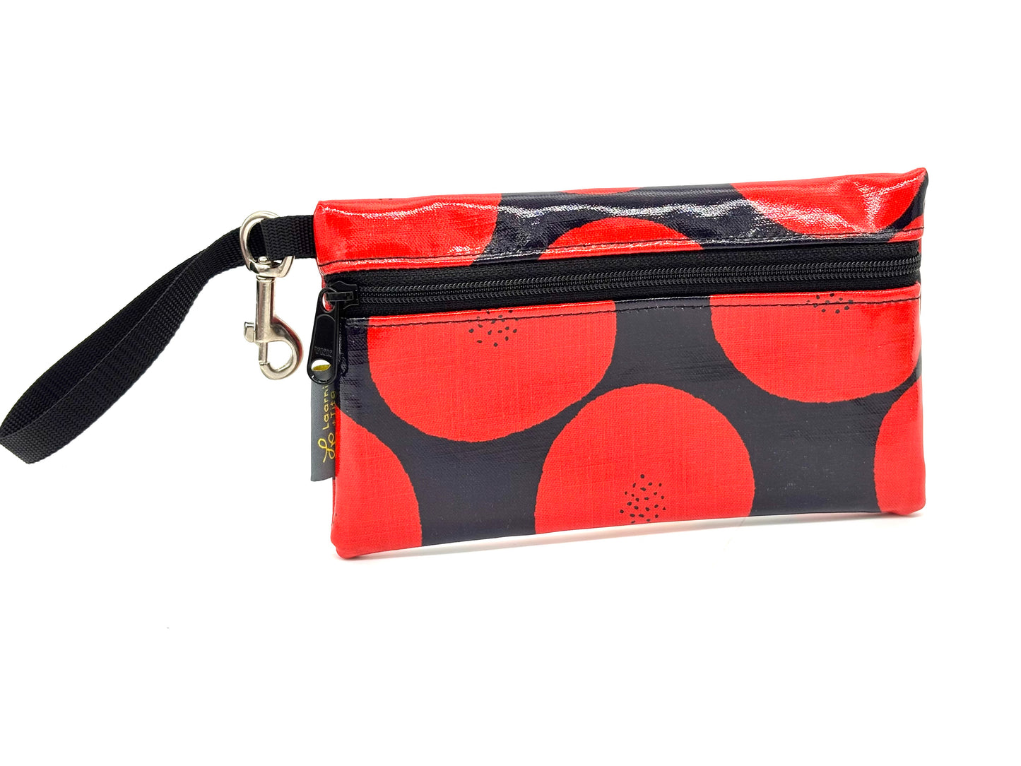 Large Wristlet in Red Round w/Dots