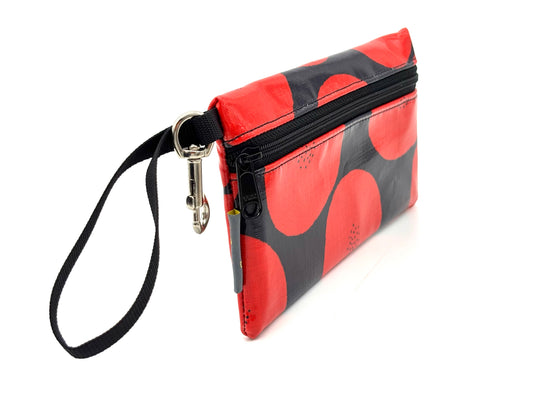 Large Wristlet in Red Round w/Dots