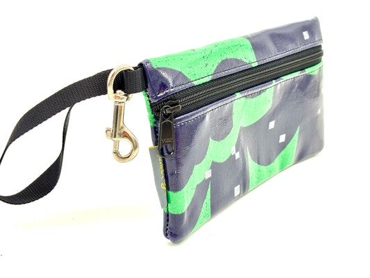 Medium Wristlet in Blue/Green Graphics