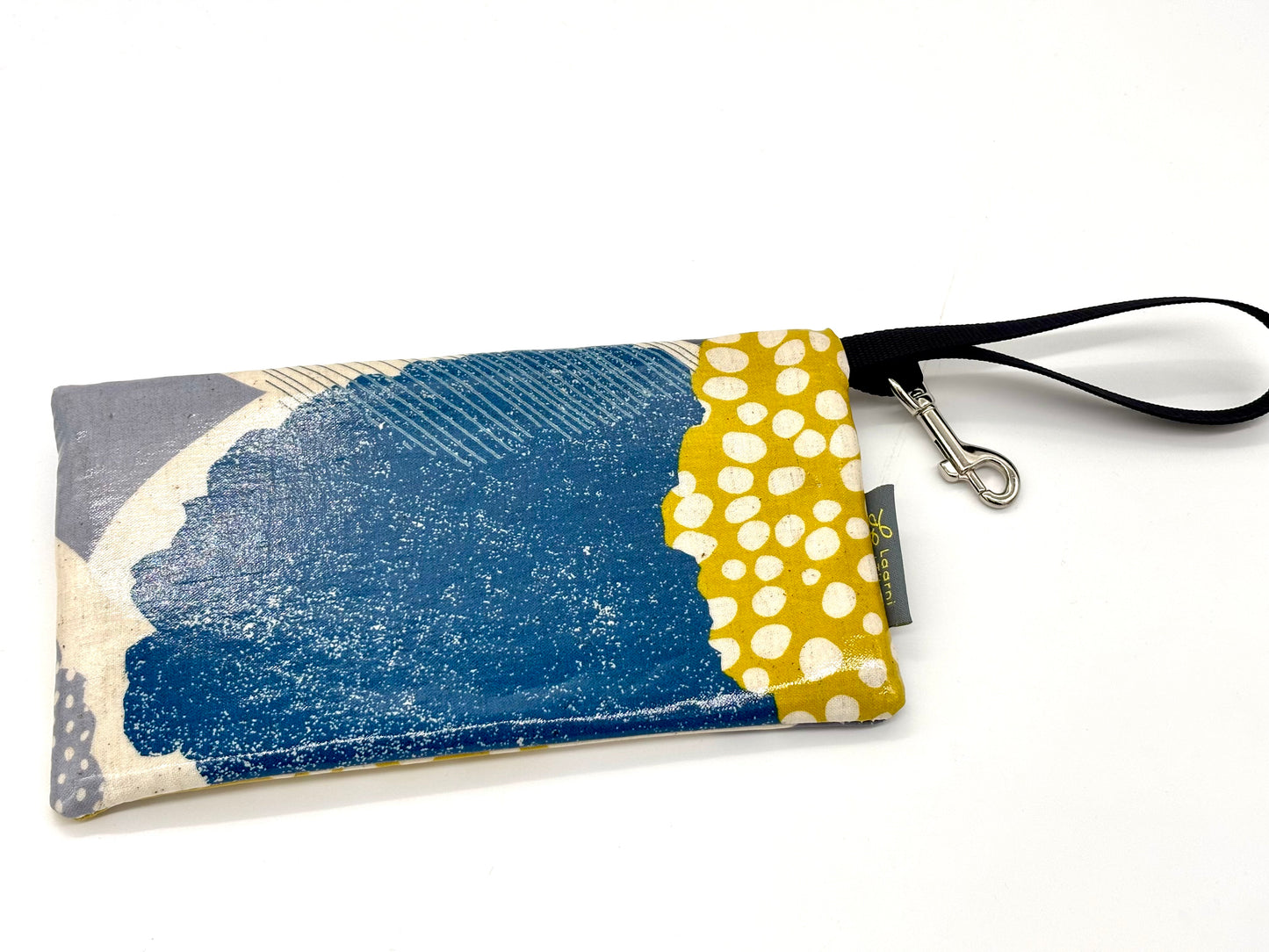Large Wristlet in Mostly Gray & Yellow