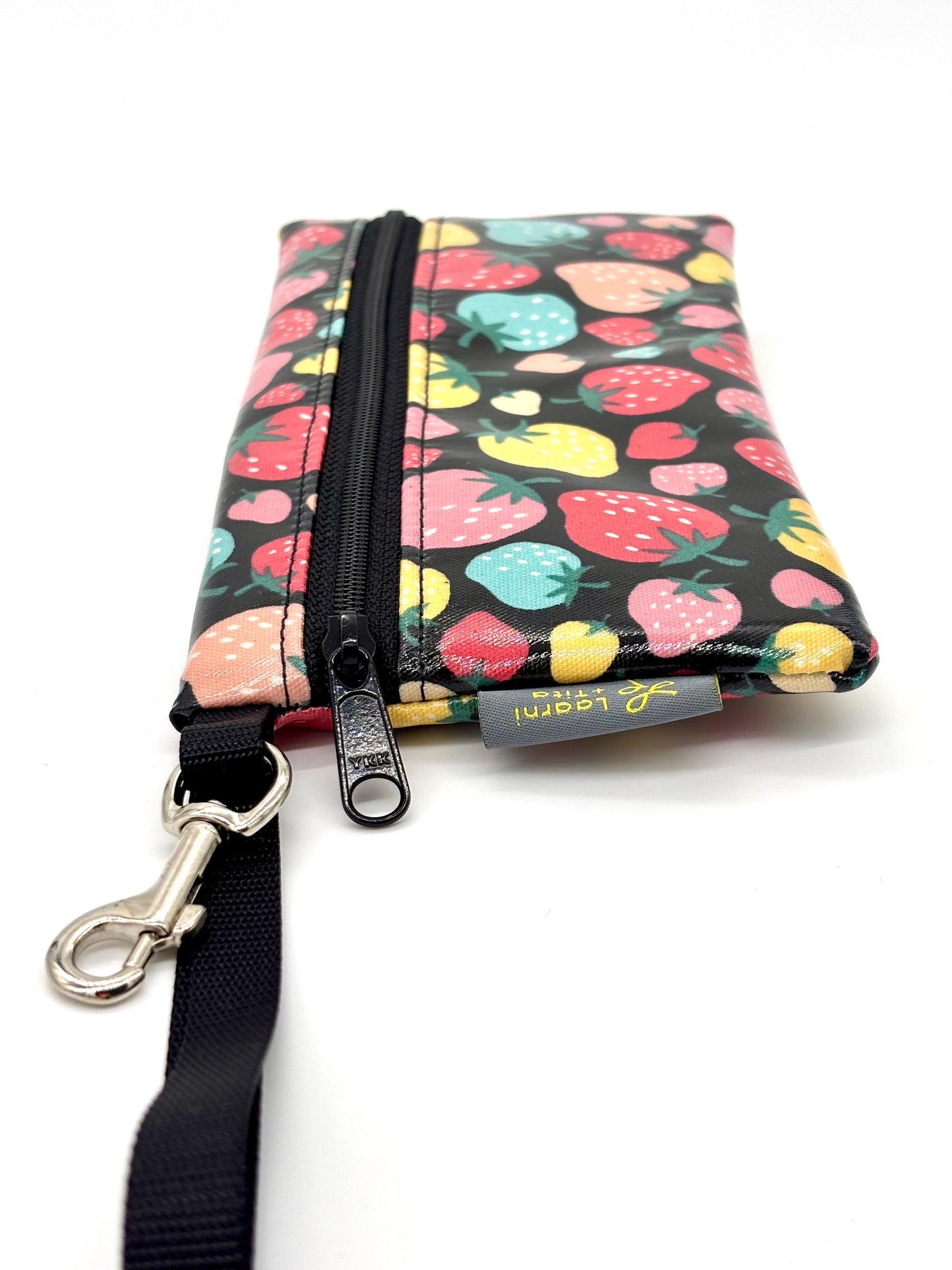 Large Wristlet in Bright Strawberries