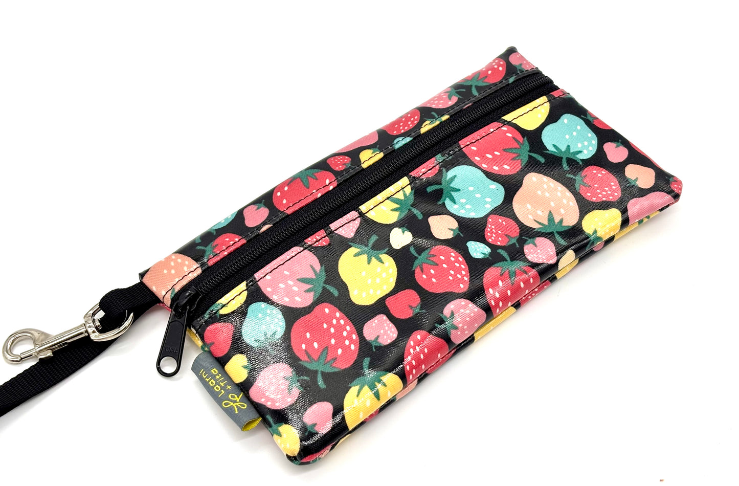 Large Wristlet in Bright Strawberries