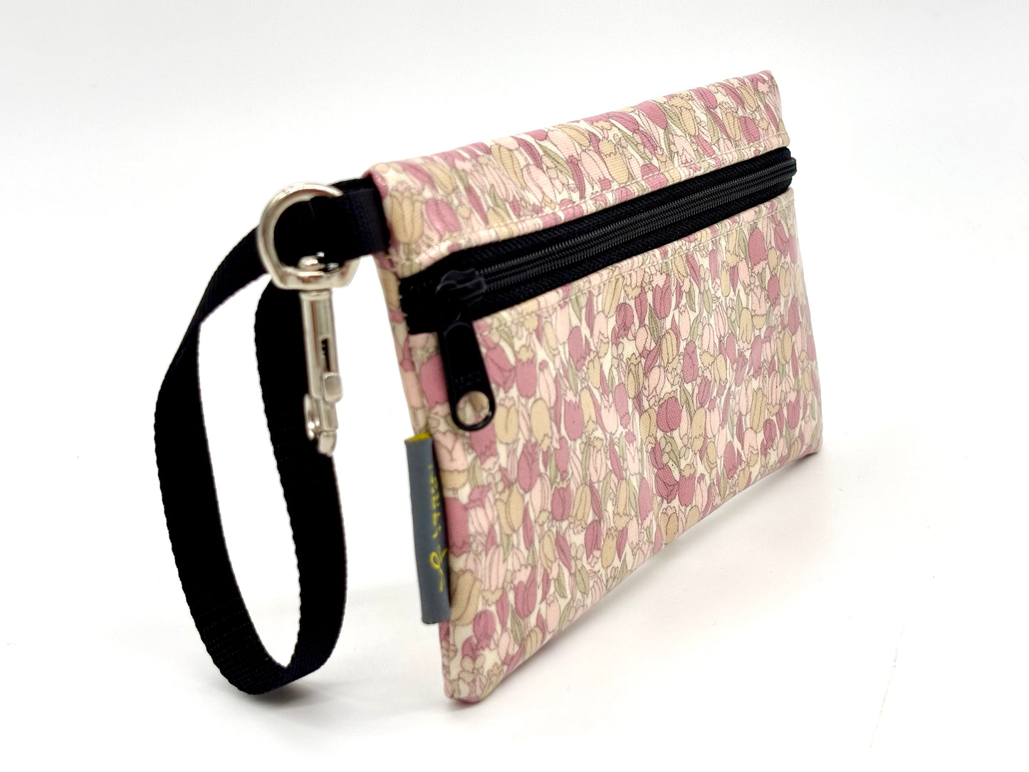 Medium Wristlet in Pink Tulips