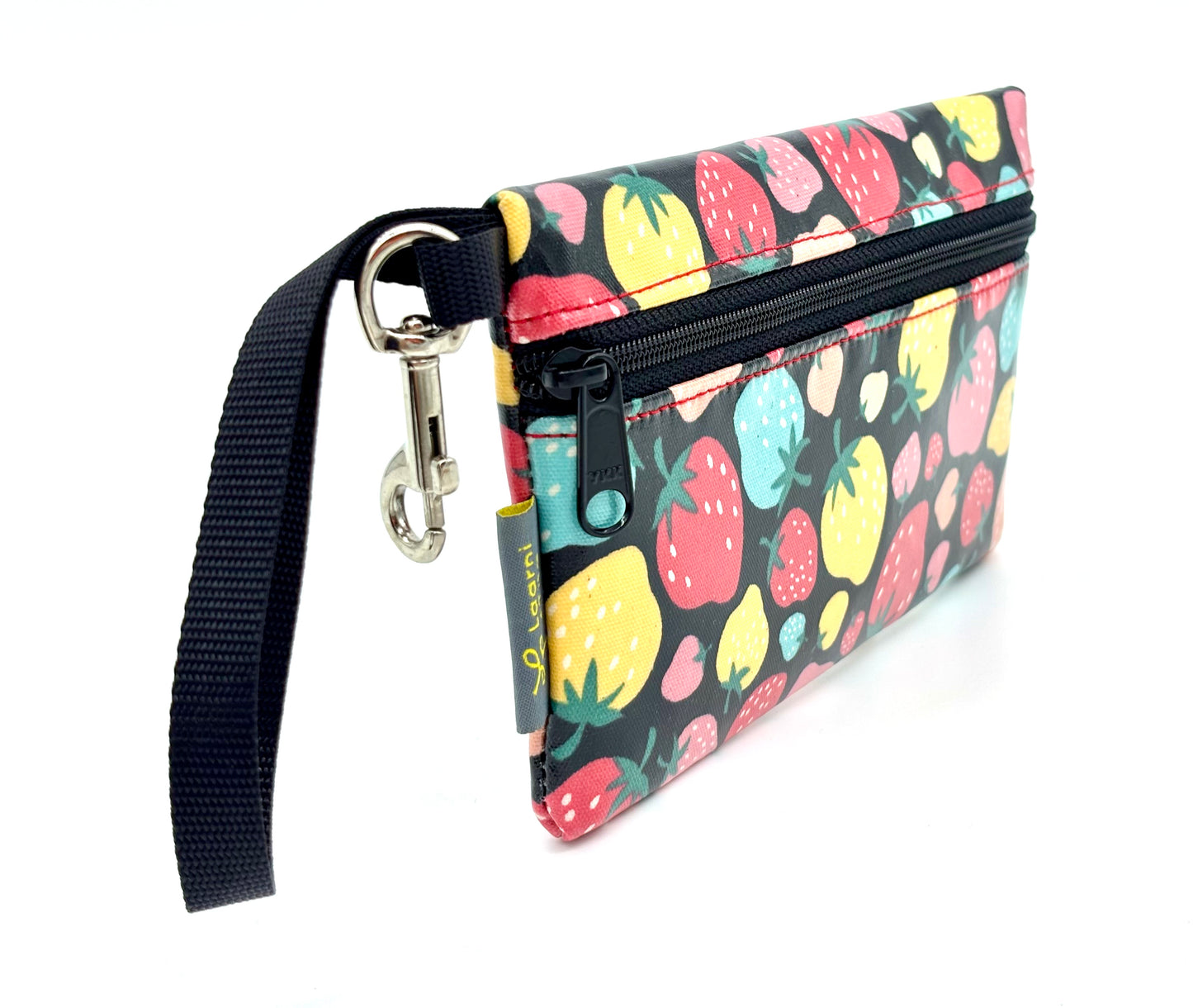 Medium Wristlet in Bright Strawberries