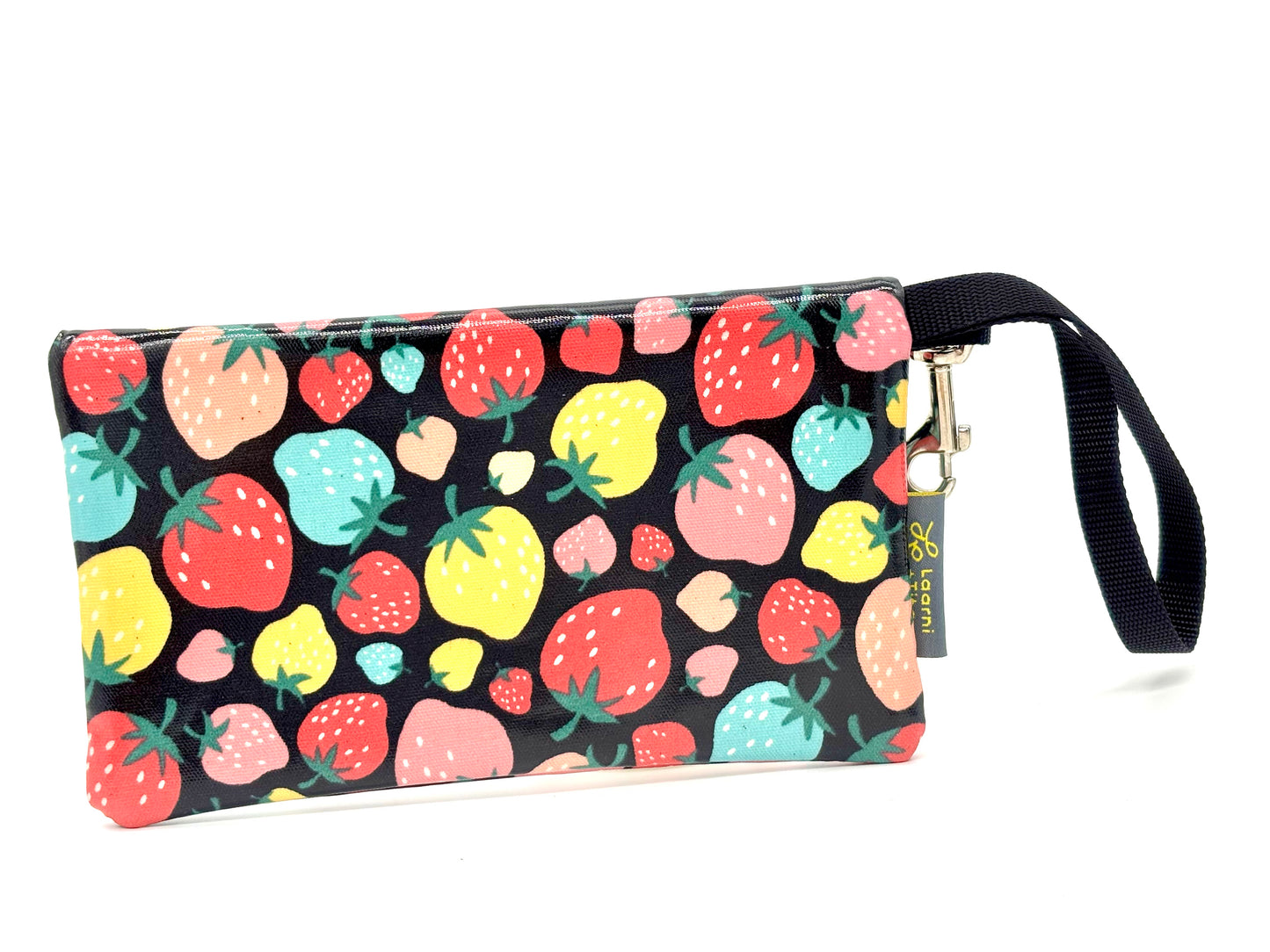 Medium Wristlet in Bright Strawberries