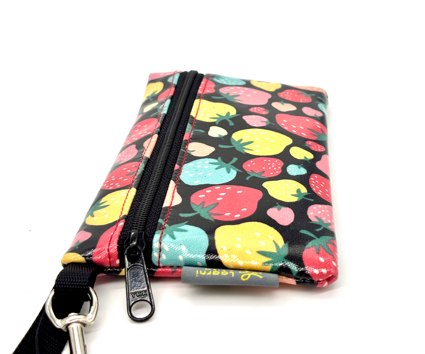 Medium Wristlet in Bright Strawberries
