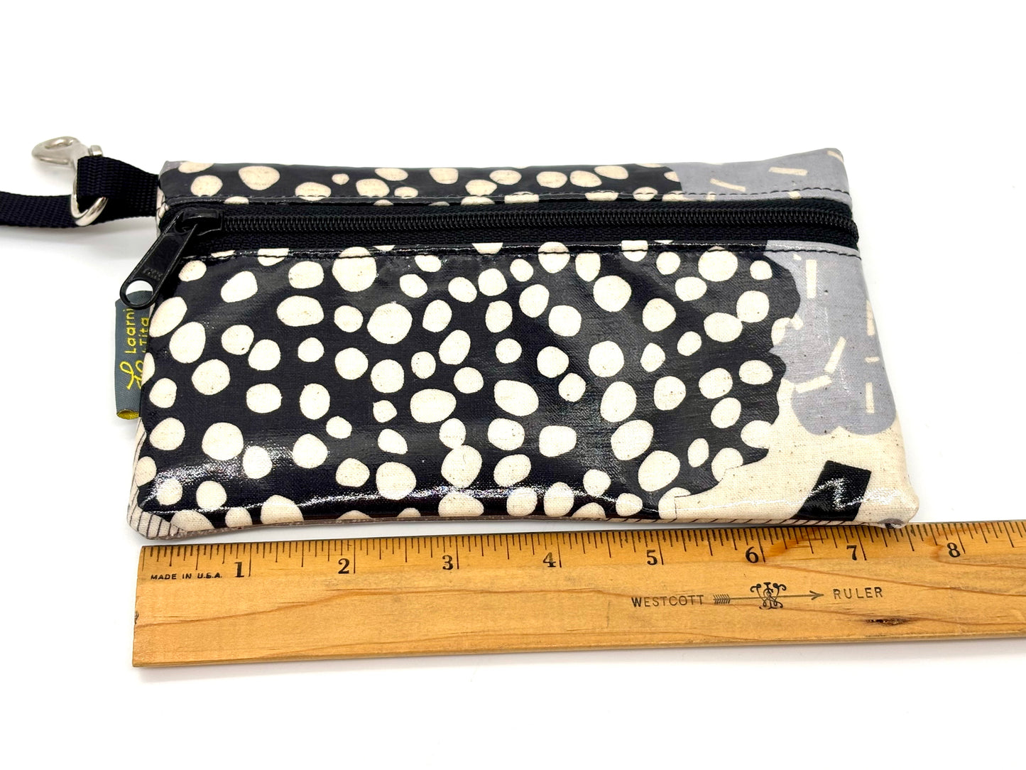 Medium Wristlet in Mostly Black & Gray