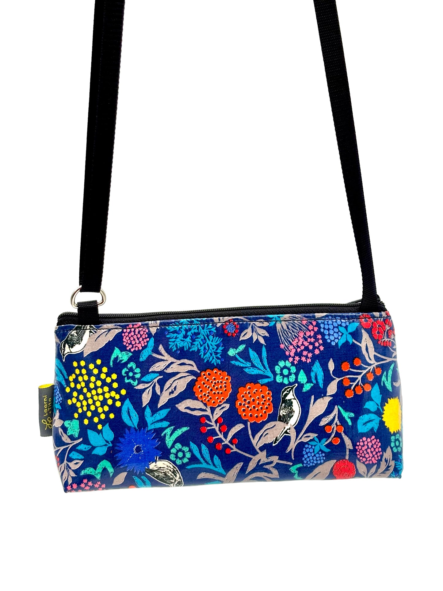 Mini Purse in Hidden Birds in blue