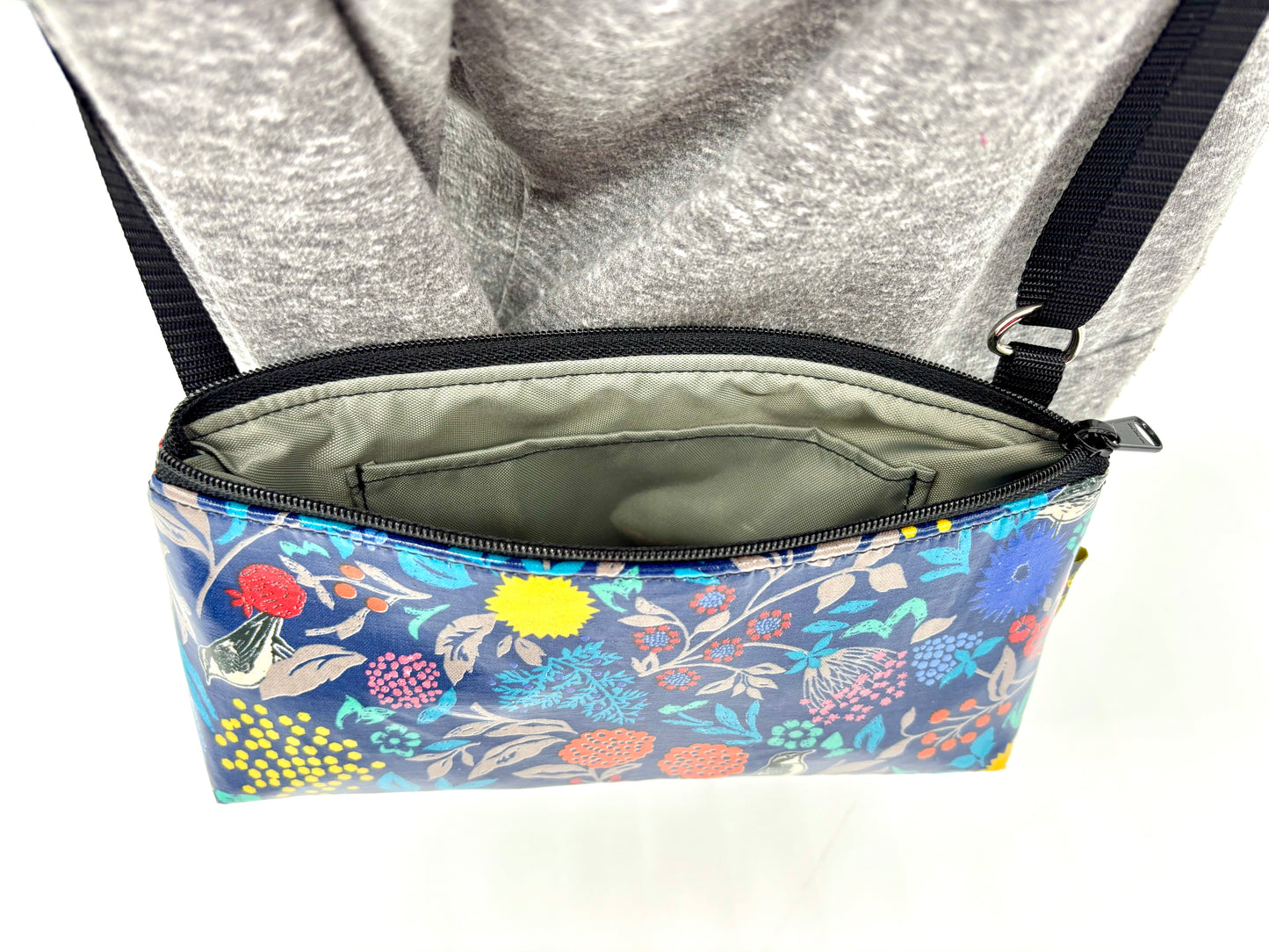Mini Purse in Hidden Birds in blue