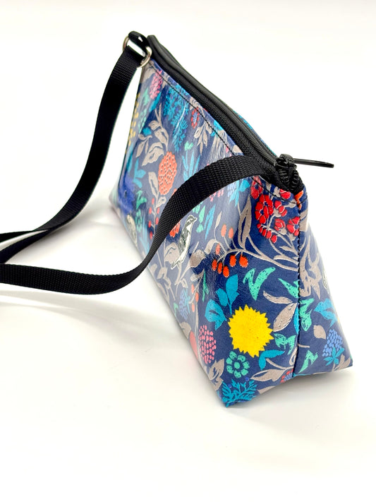 Mini Purse in Hidden Birds in blue
