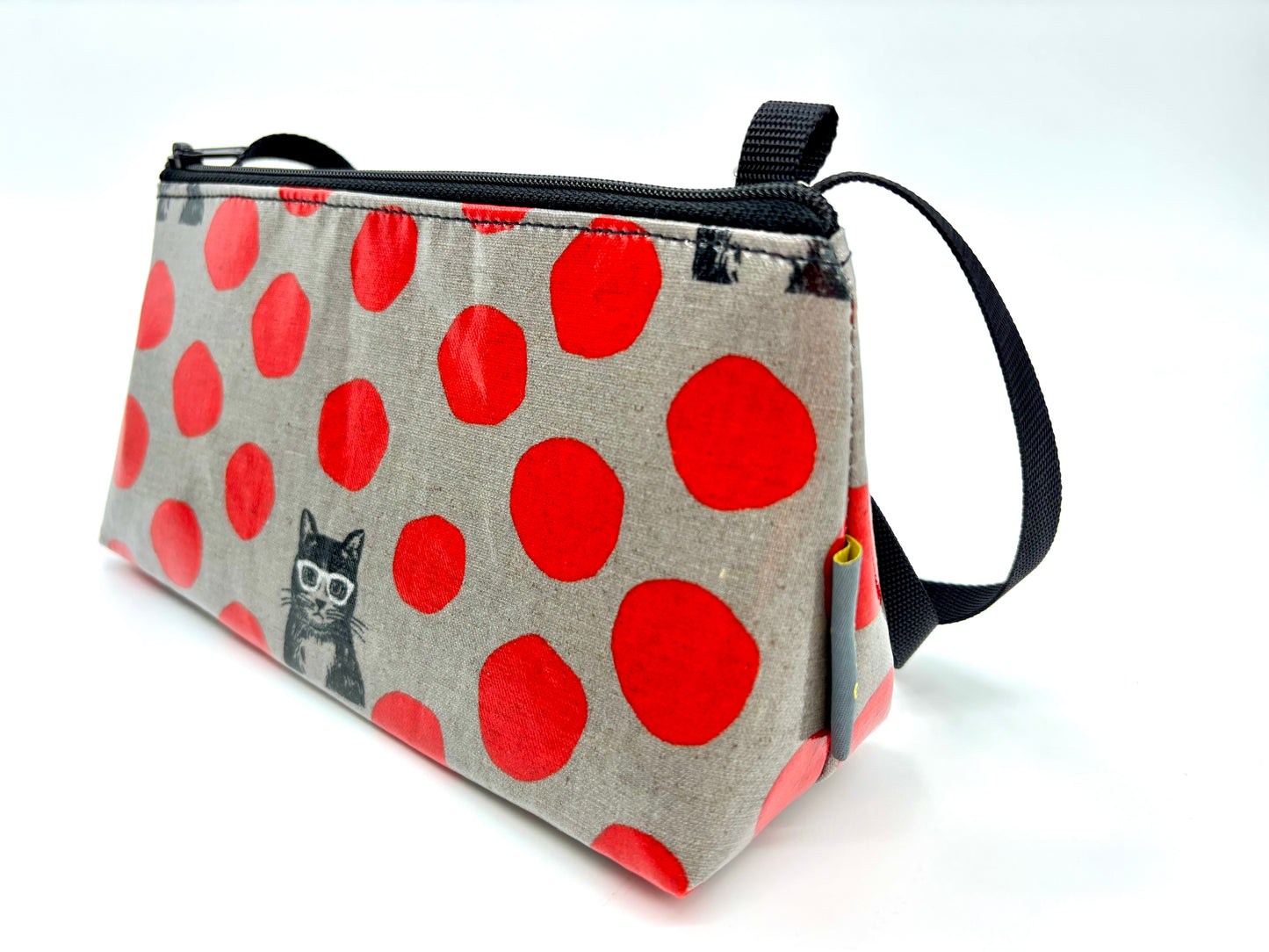 Mini Purse in Cat w/ Glasses in Red
