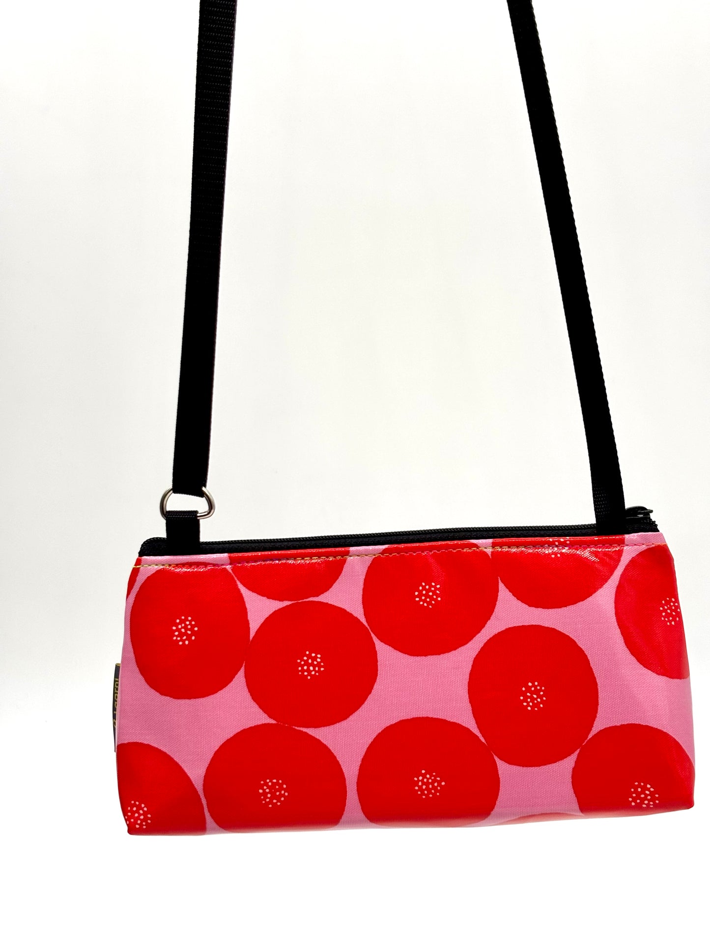 Mini Purse in Red Round w/Dots on Pink