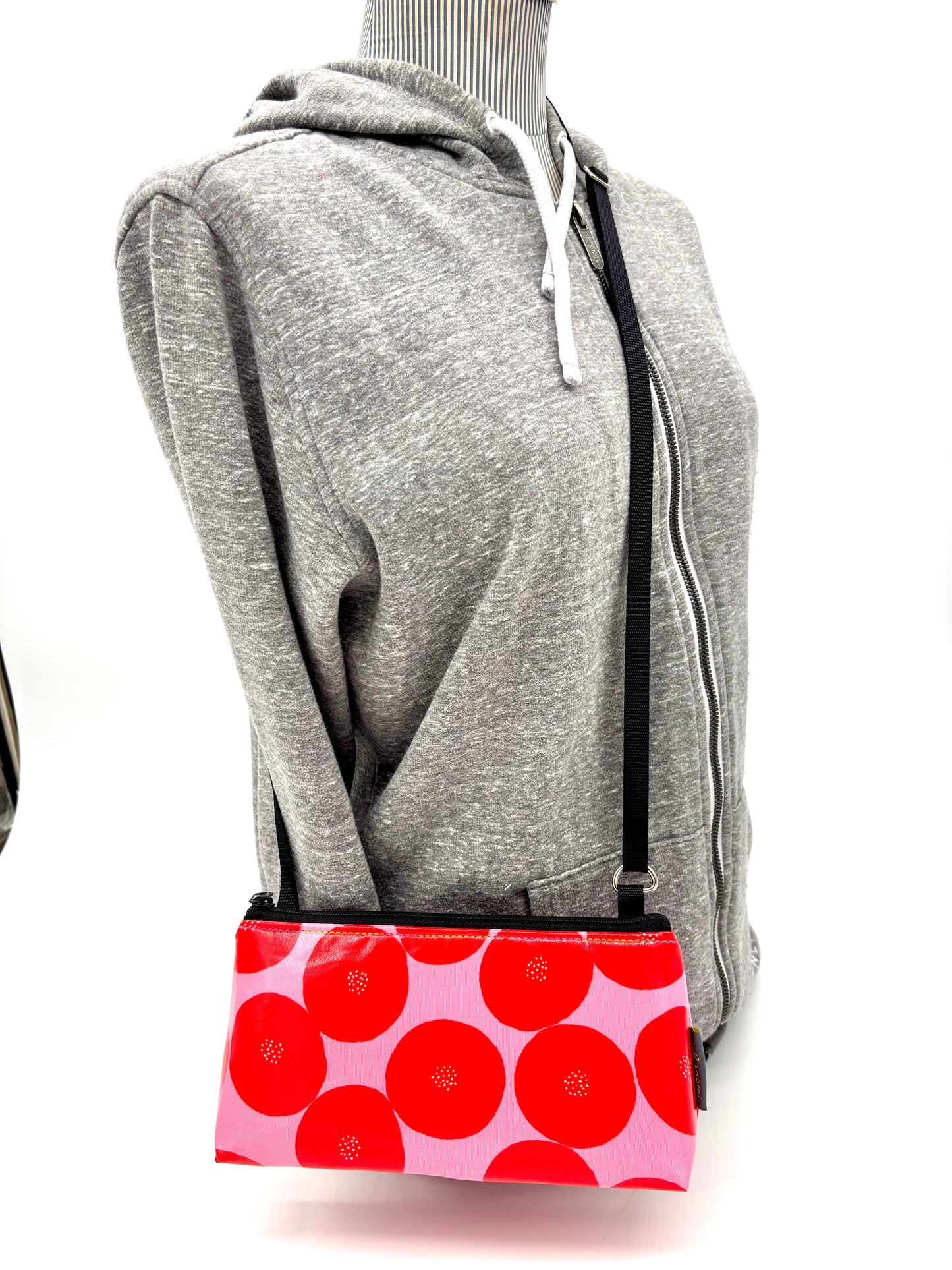 Mini Purse in Red Round w/Dots on Pink